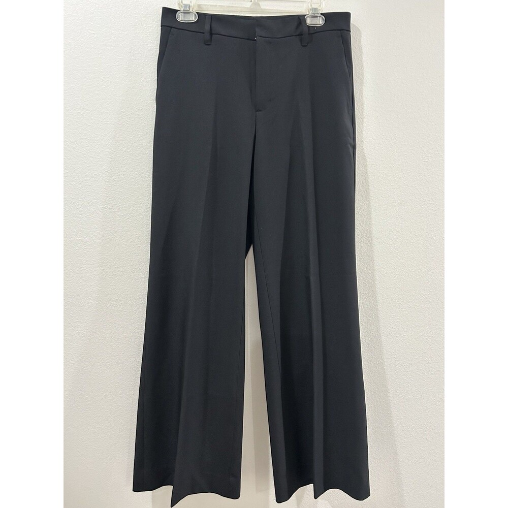 Banana Republic Womens P6 Wide Leg Black Sculpted Stretch Business Pants NWT